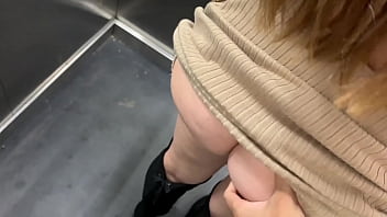 Public encounter with a hot girl in an elevator turns into anal adventure